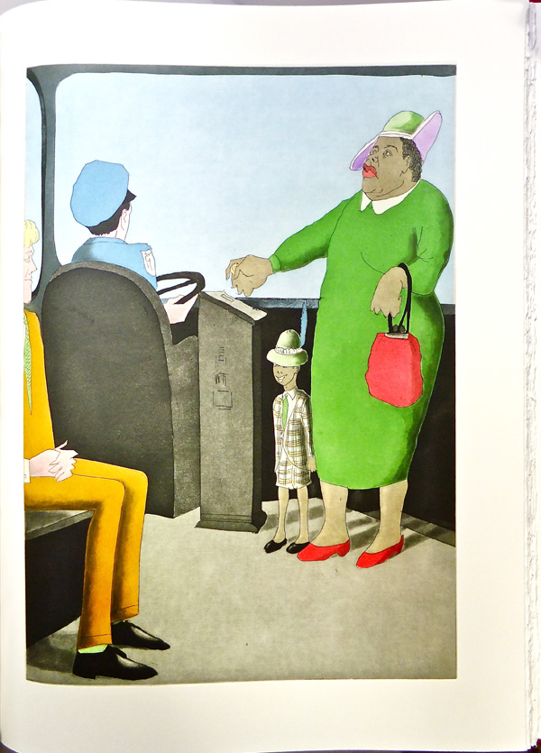 " . . . a large, gaily dressed, sullen-looking colored woman got on with a little boy."