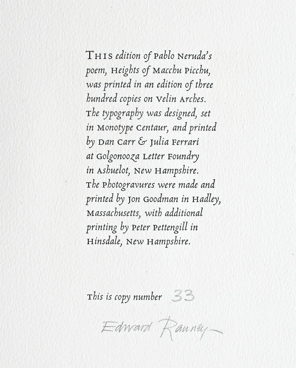 Colophon Page